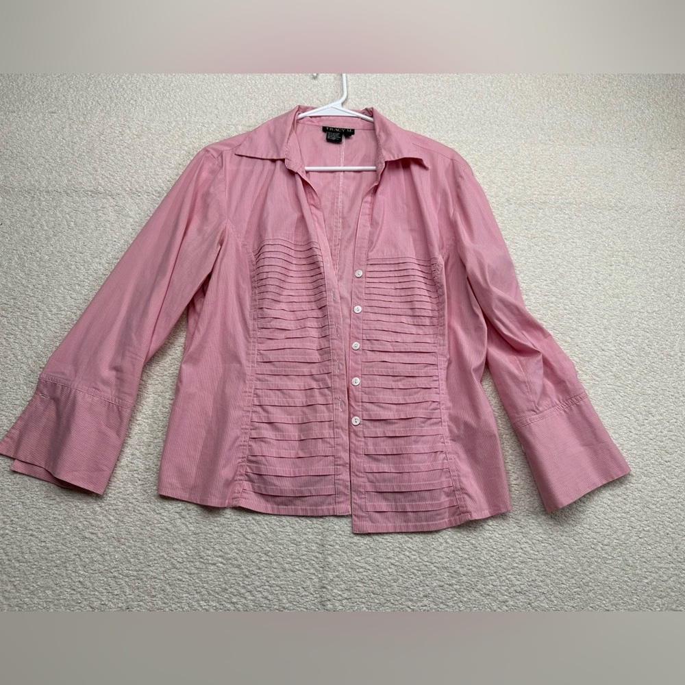 Tracy M button Down Shirt Red Women’s Size Large